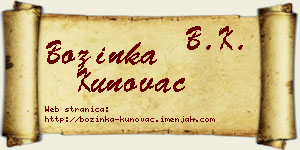 Božinka Kunovac vizit kartica